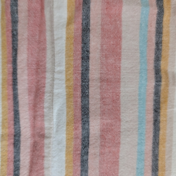 Madewell Rainbow Striped Tie Strap Romper Size L NWT Cotton Cover Up - Picture 7 of 10